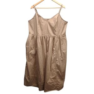 Old‎ Navy Midi Dress XXL Babydoll Sleeveless Casual Summer Tan Neutral Casual